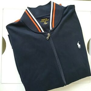 Polo by Ralph Lauren Navy Jacket with Orange Accents